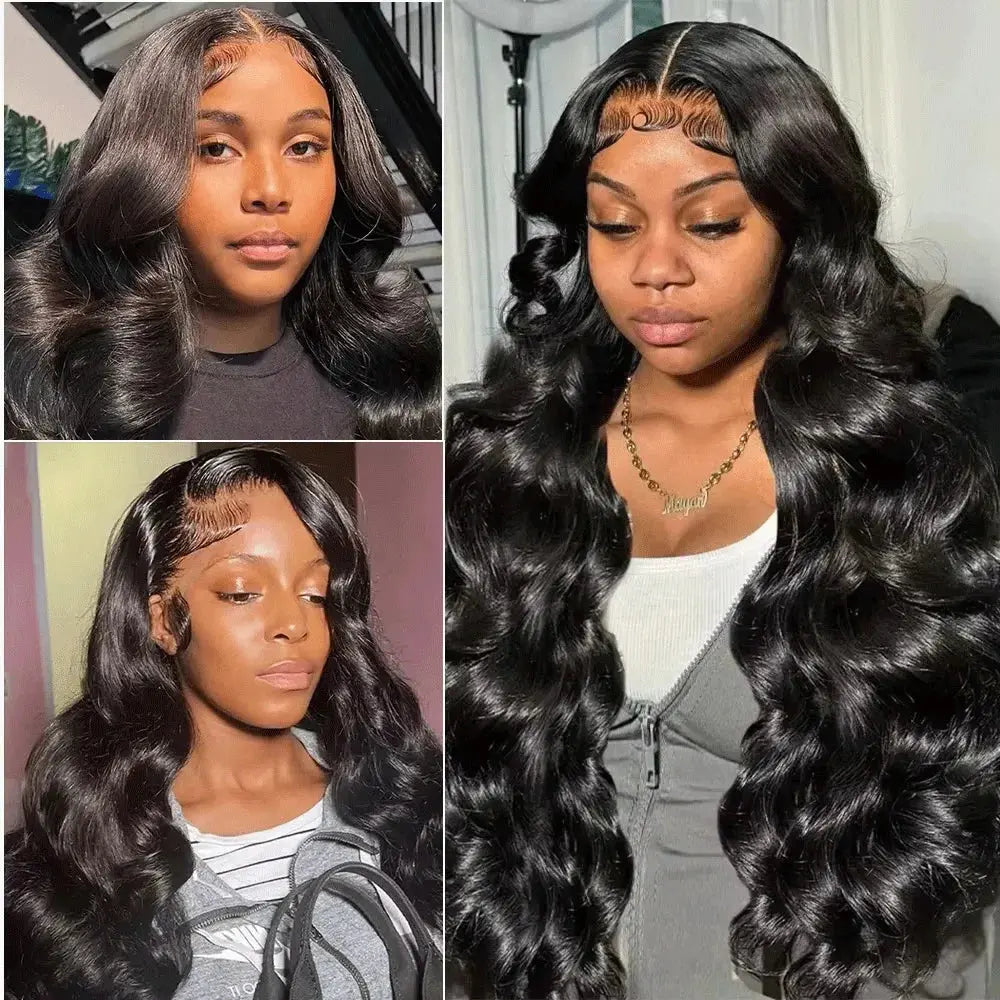 Body Wave 13x6 HD Transparent Lace Front Human Hair Wig 40 Inch Pre Plucked 220 Density 5x5 Glueless Lace Frontal Wigs for Women My Store