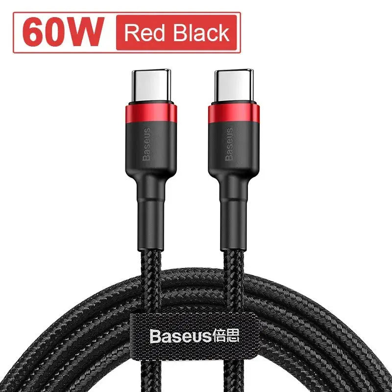Baseus USB Type C To USB C Cable For iPhone 17 16 100W/5A PD Fast Charging Charger Cord For Macbook Xiaomi Samsung Type-C Cable My Store