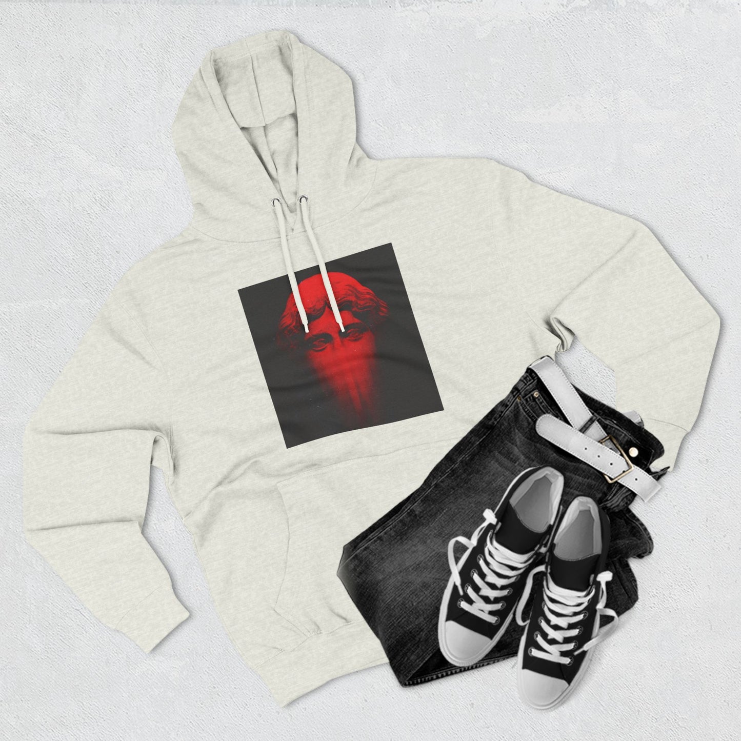 Three-Panel Fleece Hoodie Printify