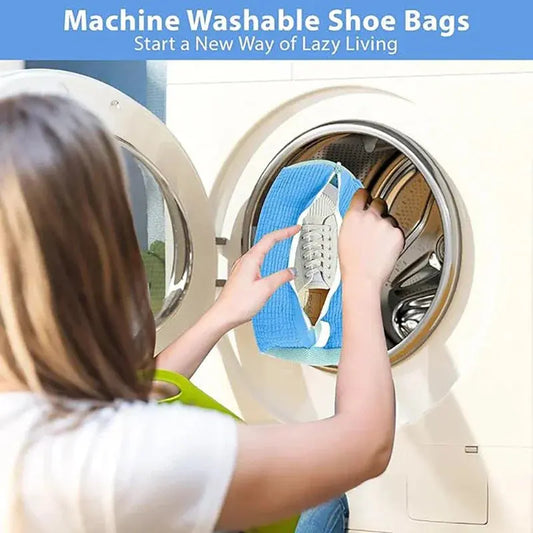 Fluffy Fiber Shoe Washing Bag 360° Surround Cleaning Reusable Durable Machine-Washable Laundry Bag with Zipper Closure (1pc) My Store