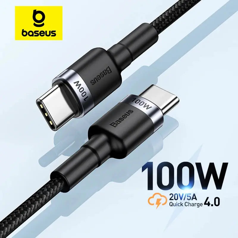 Baseus USB Type C To USB C Cable For iPhone 17 16 100W/5A PD Fast Charging Charger Cord For Macbook Xiaomi Samsung Type-C Cable My Store