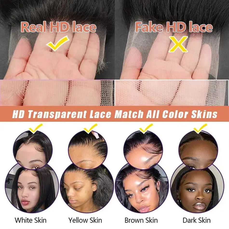 40 Inch Bone Straight Lace Frontal Human Hair Wigs 13x6 Hd Transparent Lace Front Pre Plucked Wig 360 Full Lace Wig NaturalBlack My Store