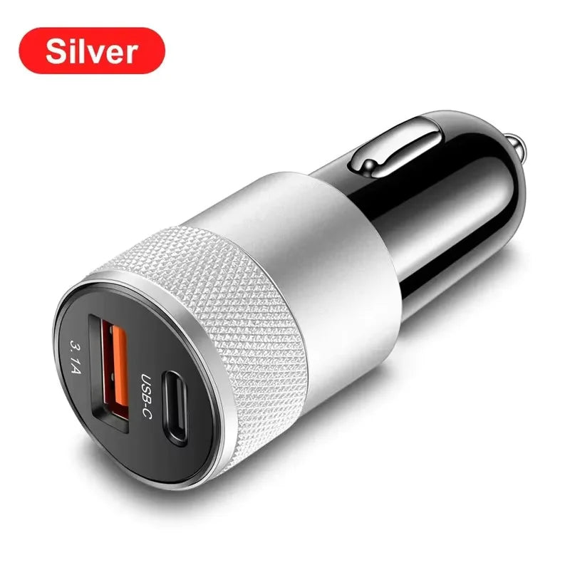 2025 200W mini car charger fast charging for iPhone QC3.0 mini PD USB Type C car mobile phone charger for Xiaomi Samsung Huawei My Store