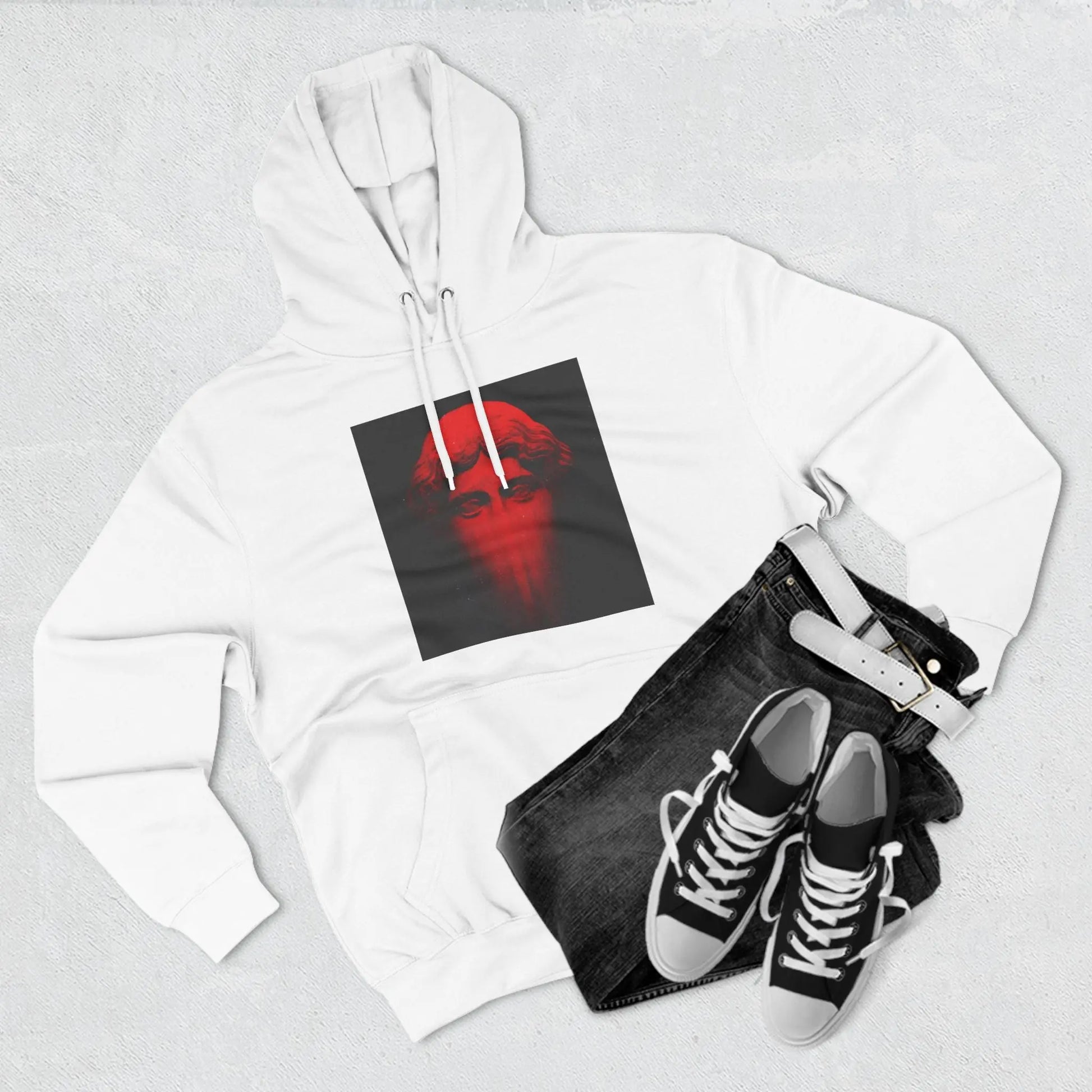 Three-Panel Fleece Hoodie Printify