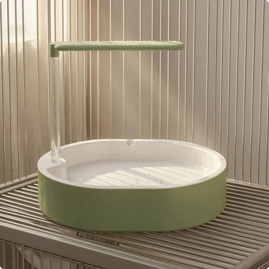 Parrot Bath Basin Green and White Bird Shower Bath Parrot Bathtub Plastic Pet Accessory Transparent My Store