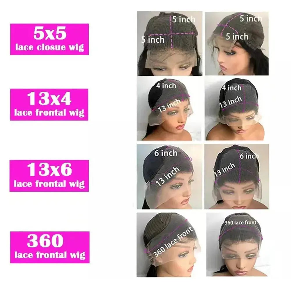 Body Wave 13x6 HD Transparent Lace Front Human Hair Wig 40 Inch Pre Plucked 220 Density 5x5 Glueless Lace Frontal Wigs for Women My Store