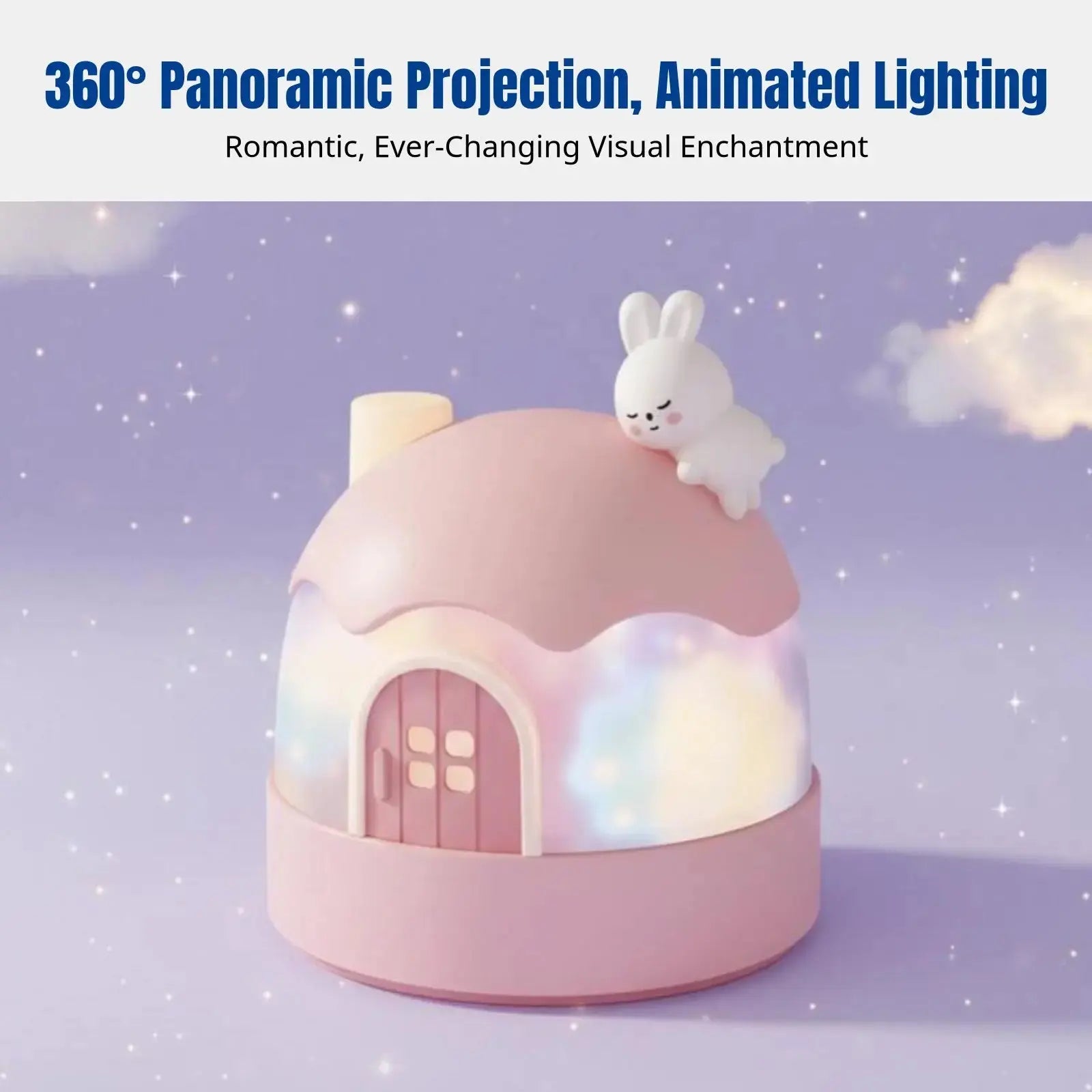 Cartoon Bunny Star Projector, Night Light Music Box for Kids, Rotating Galaxy Lamp, Girls Bedroom Ceiling, Timer My Store