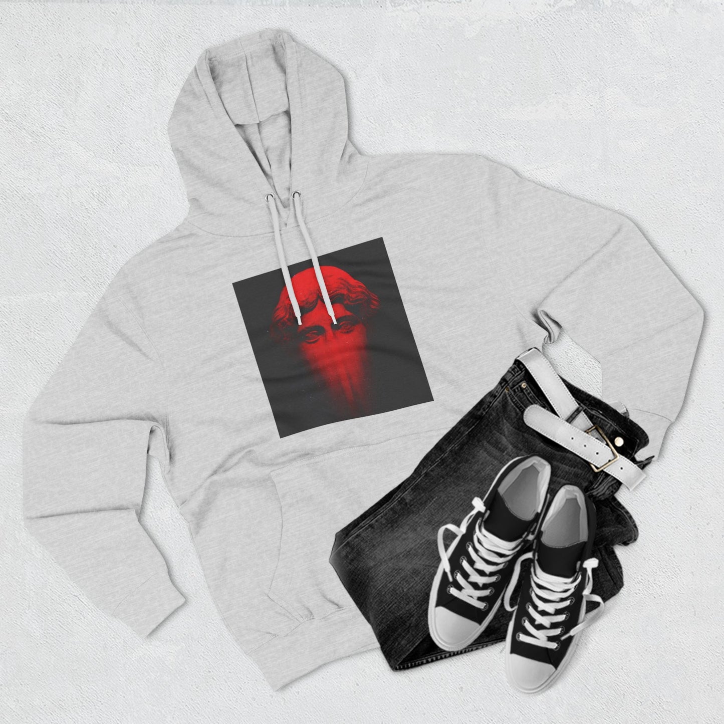Three-Panel Fleece Hoodie Printify