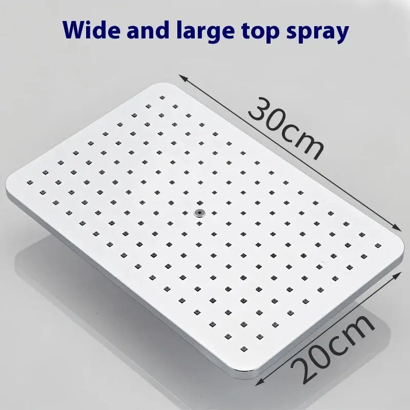 Luxury Silver Led Digital Display Brass Shower Set 4 Keys Faucets Mixers Taps Shower Sets Thermostatic Shower Mixer Faucet My Store