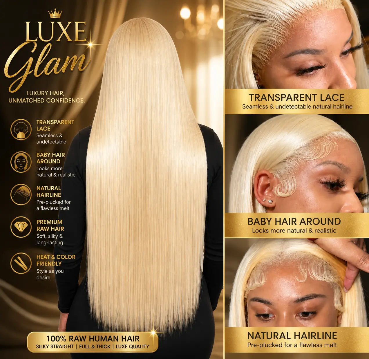 200% 613 Honey Blonde 13x6 HD Transparent Lace Front Human Hair Wigs For Women 34 36 Inch Straight 13x4 Lace Frontal Wig My Store