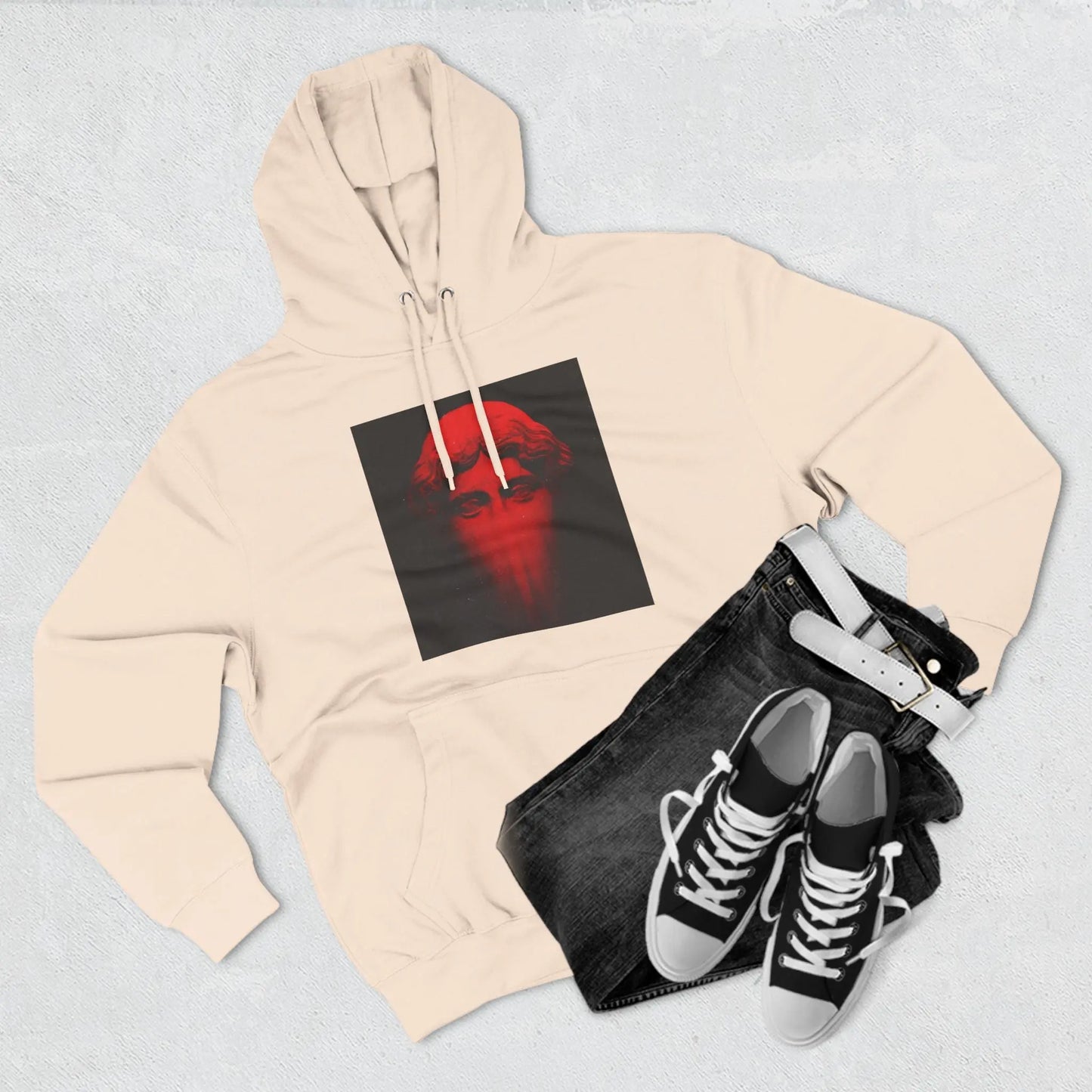 Three-Panel Fleece Hoodie Printify
