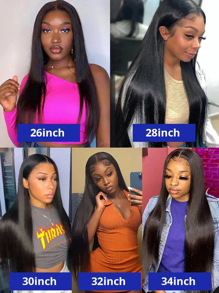  40 42 Inch Straight Human Hair Wigs 13x4 13X6 HD Lace Frontal Wig 300% Density Human Hair Remy Invisible Swiss Lace Wigs For Women My Store