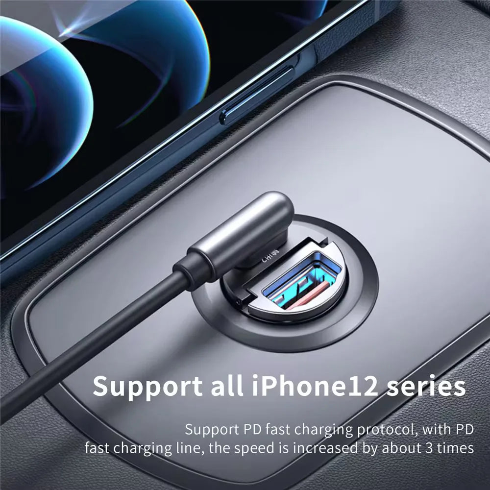 100W/200W QC3.0 PD Mini Car Charger 12-24V Lighter Fast Charging Car USB Type C Charger for Xiaomi Samsung Huawei iPhone Power My Store