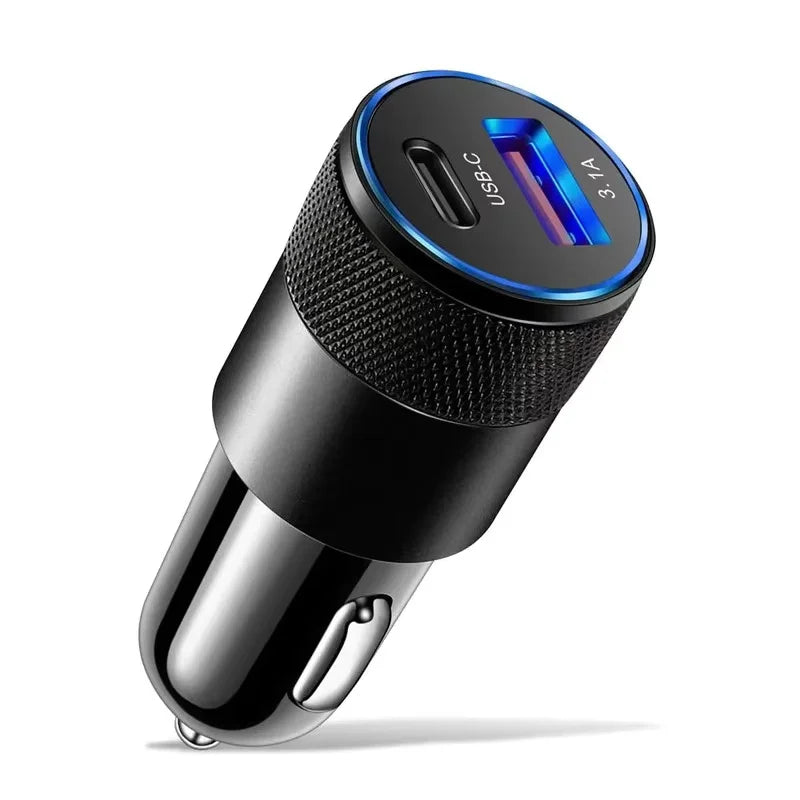 2025 200W mini car charger fast charging for iPhone QC3.0 mini PD USB Type C car mobile phone charger for Xiaomi Samsung Huawei My Store