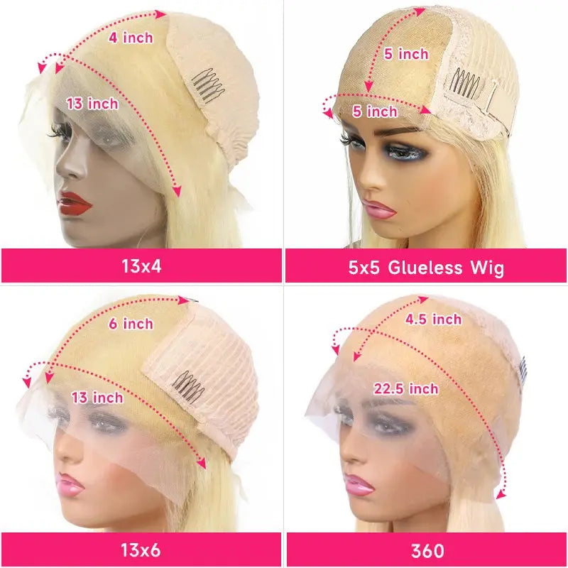 613 Honey Blonde 13x4 Lace Front Human Hair Wigs For Black Women Pre Plucked 13x6 360 Frontal Remy Brazilian Straight Wig 46inch My Store