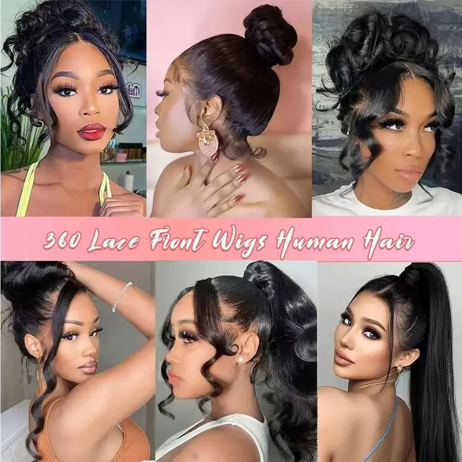 40 Inch Bone Straight Lace Frontal Human Hair Wigs 13x6 Hd Transparent Lace Front Pre Plucked Wig 360 Full Lace Wig NaturalBlack My Store