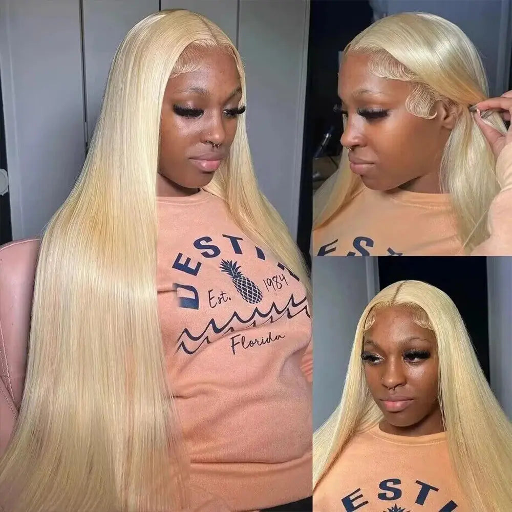 200% 613 Honey Blonde 13x6 HD Transparent Lace Front Human Hair Wigs For Women 34 36 Inch Straight 13x4 Lace Frontal Wig My Store