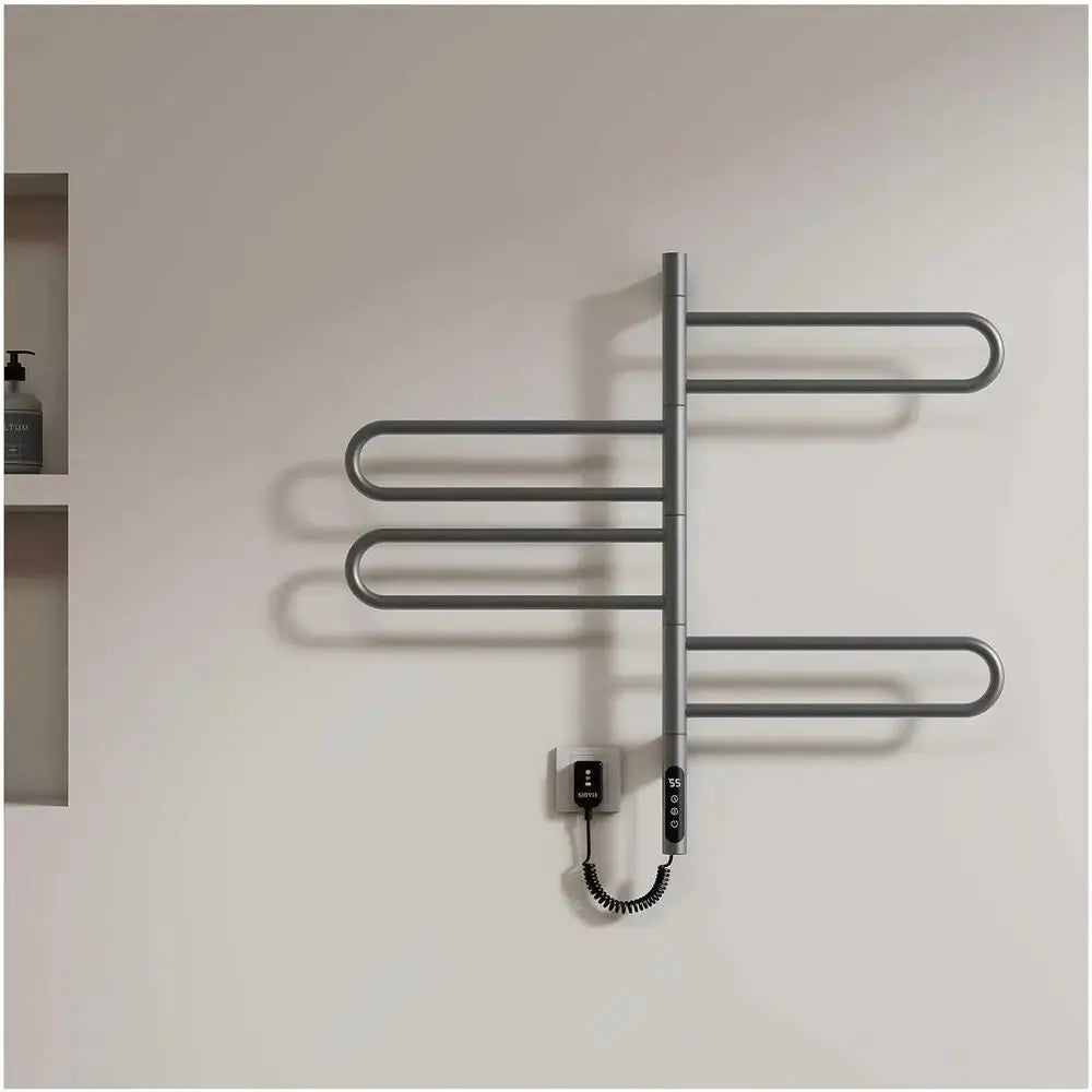 Electric Towel Warmer Rotatable 180°, Towel Rack Warmer with Timer and Smart Temperature Control, Heated Drying Rack Hard Wired/ My Store