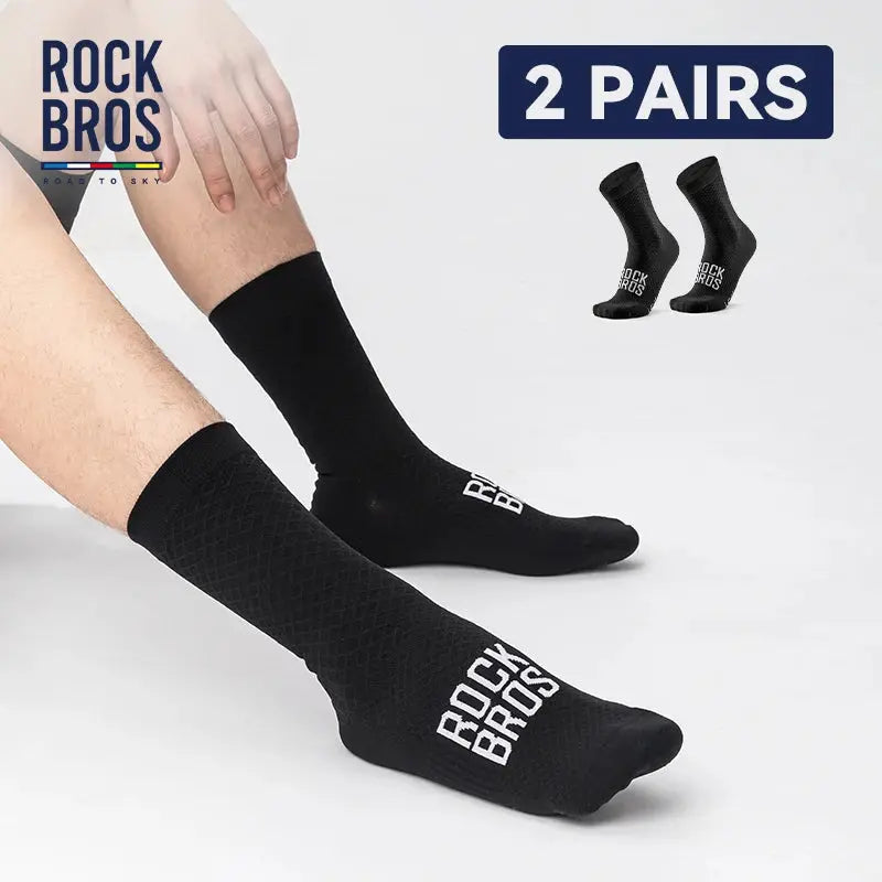 ROCKBROS Cycling Socks Breathable Professional Sport Socks Comfortable High-elastic Outdoor Bicycle Socks shock-absorbing 2Pairs My Store
