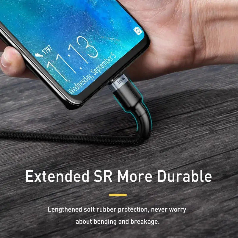 Baseus USB Type C To USB C Cable For iPhone 17 16 100W/5A PD Fast Charging Charger Cord For Macbook Xiaomi Samsung Type-C Cable My Store