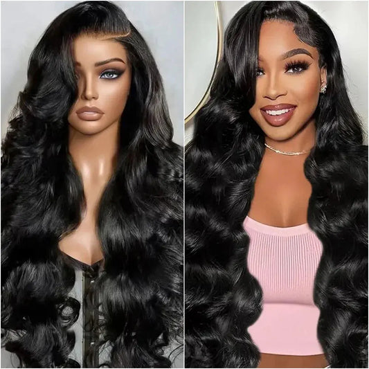 Body Wave 13x6 HD Transparent Lace Front Human Hair Wig 40 Inch Pre Plucked 220 Density 5x5 Glueless Lace Frontal Wigs for Women My Store