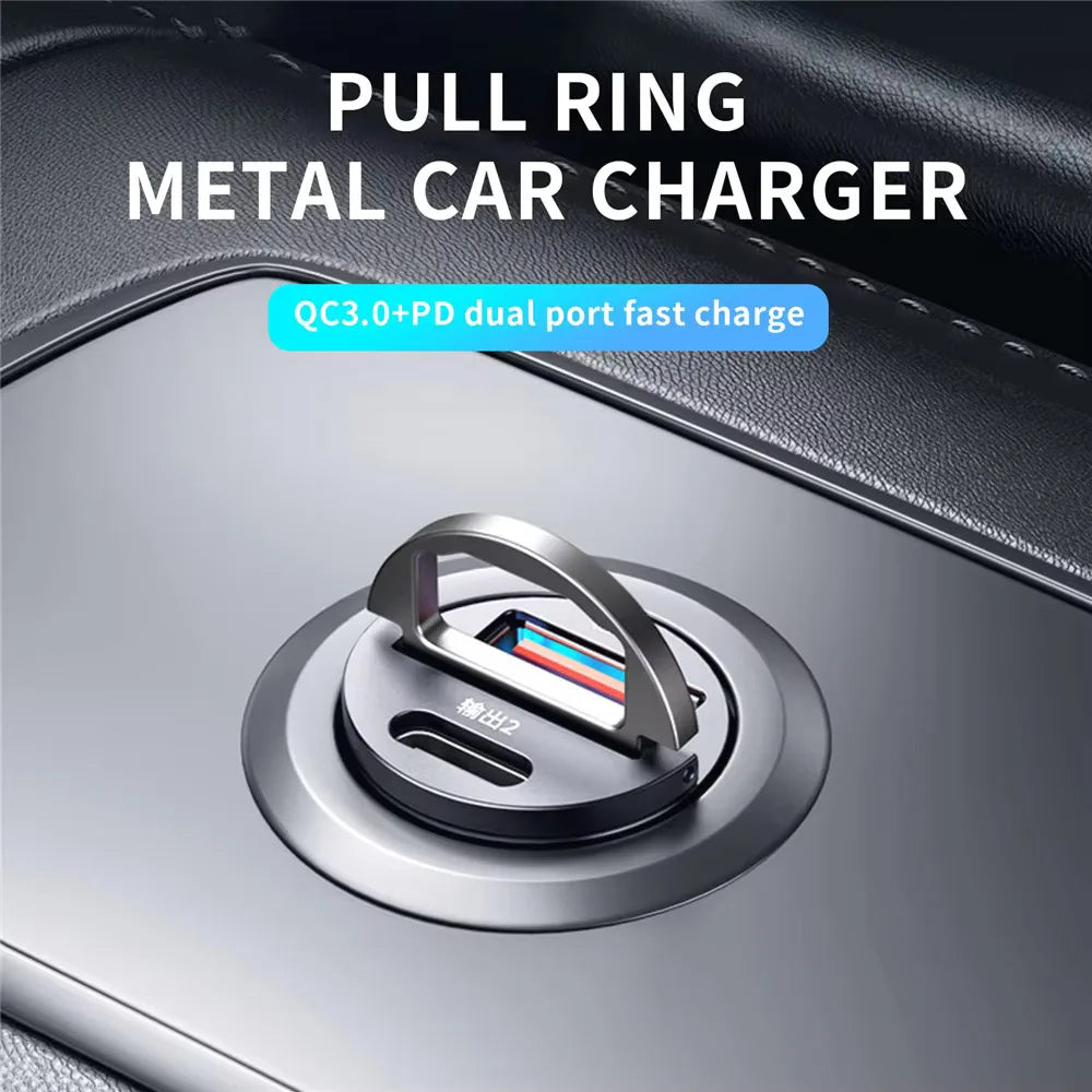 100W/200W QC3.0 PD Mini Car Charger 12-24V Lighter Fast Charging Car USB Type C Charger for Xiaomi Samsung Huawei iPhone Power My Store