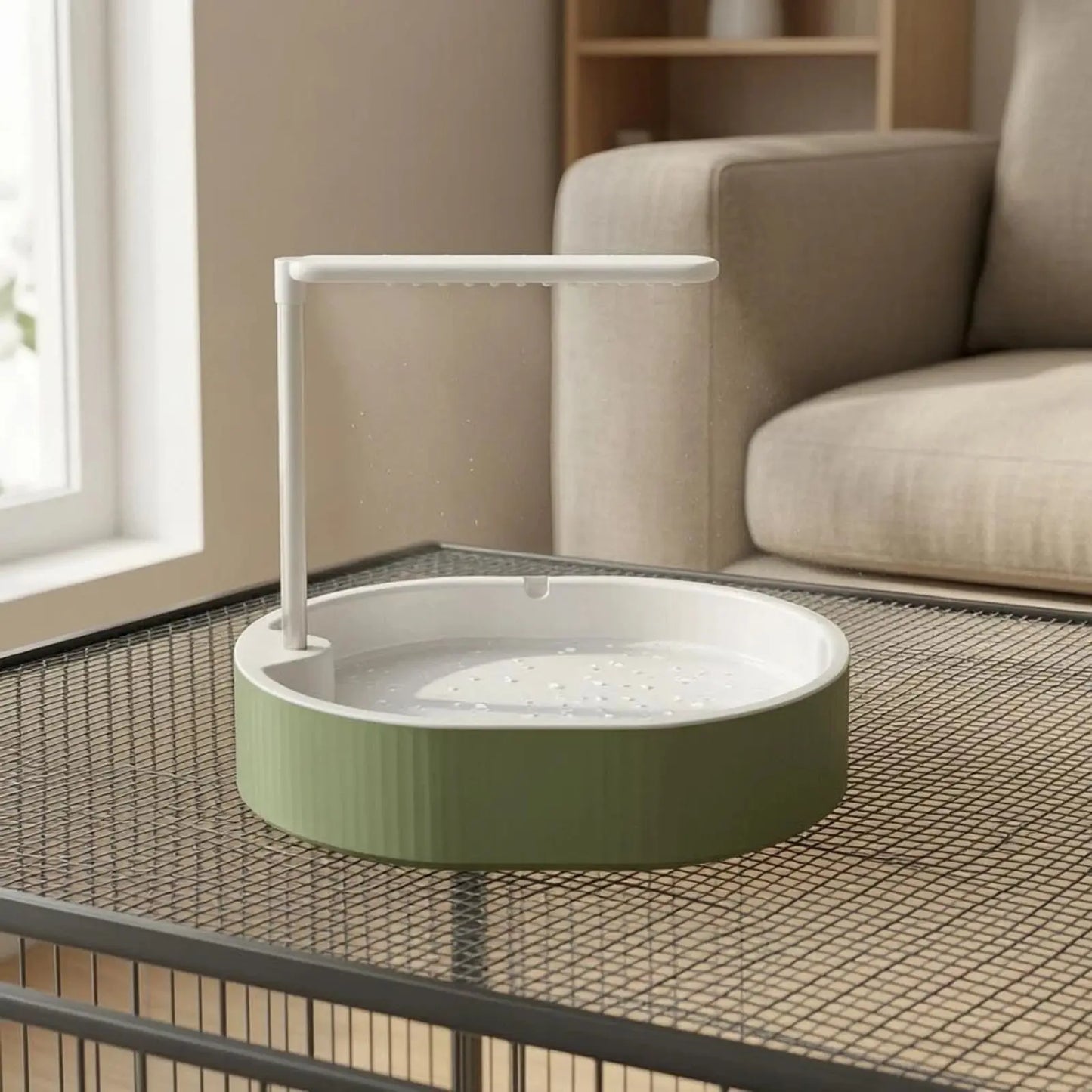 Parrot Bath Basin Green and White Bird Shower Bath Parrot Bathtub Plastic Pet Accessory Transparent My Store
