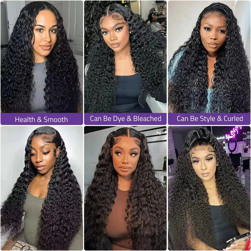This premium, pre-plucked 40-inch Brazilian human hair wig features deep water waves and a flawless 13x6 HD lace frontal. My Store