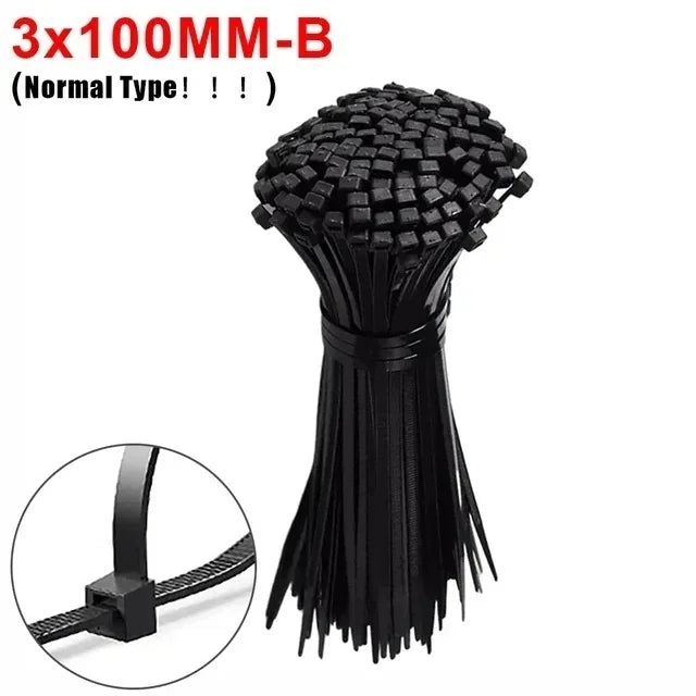500/100PCS Screw Hole Cable Ties Reusable Fixed Nylon Cable Ties Self-locking Cord Ties Straps Fastening Loop Office Organizer My Store