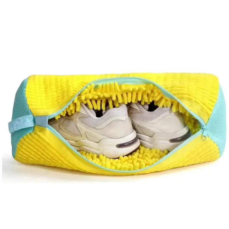 Fluffy Fiber Shoe Washing Bag 360° Surround Cleaning Reusable Durable Machine-Washable Laundry Bag with Zipper Closure (1pc) My Store