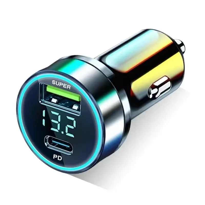 2025 200W mini car charger fast charging for iPhone QC3.0 mini PD USB Type C car mobile phone charger for Xiaomi Samsung Huawei My Store