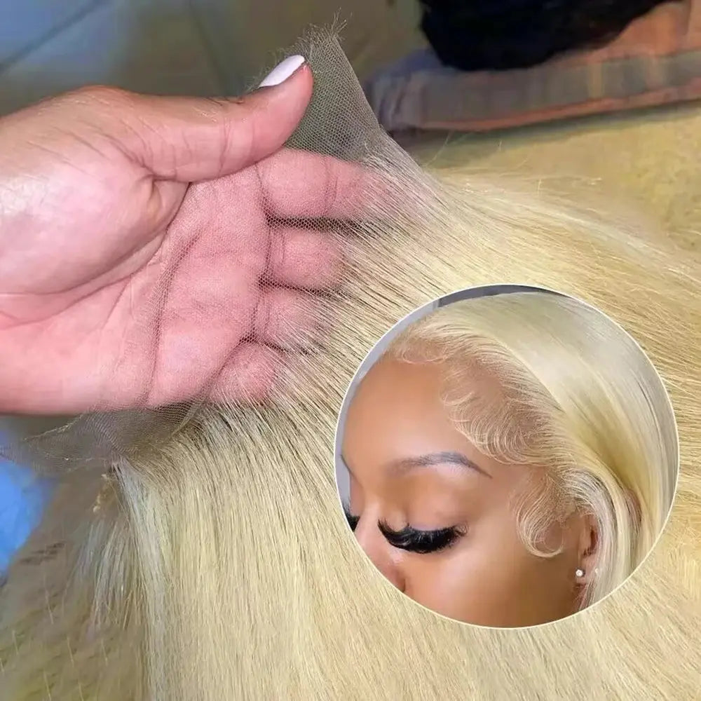 200% 613 Honey Blonde 13x6 HD Transparent Lace Front Human Hair Wigs For Women 34 36 Inch Straight 13x4 Lace Frontal Wig My Store