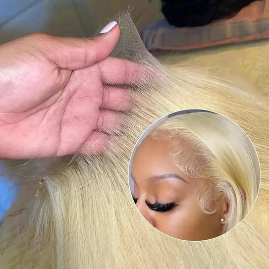 200% 613 Honey Blonde 13x6 HD Transparent Lace Front Human Hair Wigs For Women 34 36 Inch Straight 13x4 Lace Frontal Wig My Store