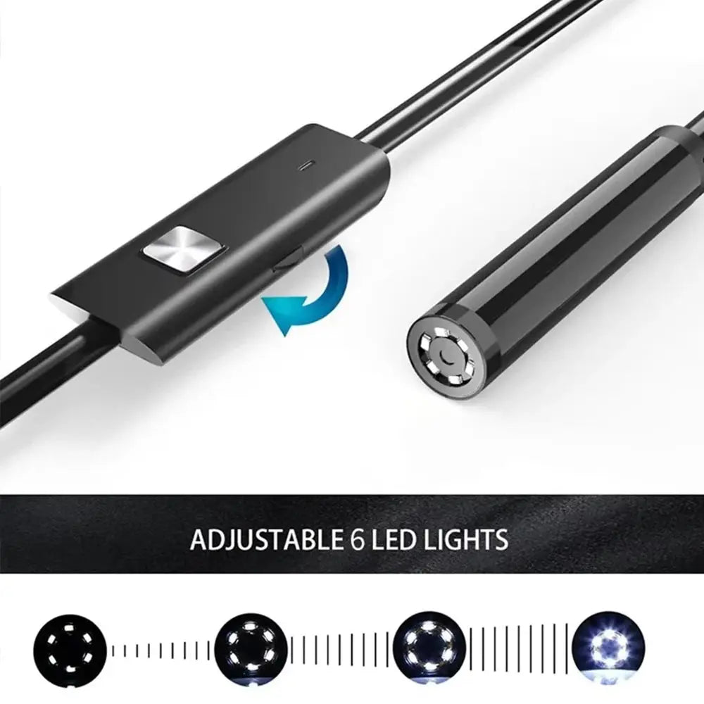 5.5/7.0MM Type-C Endoscope Camera IP67 Waterproof with 6 Adjustable LEDs USB Android Flexible Inspection Borescope for Phone PC My Store