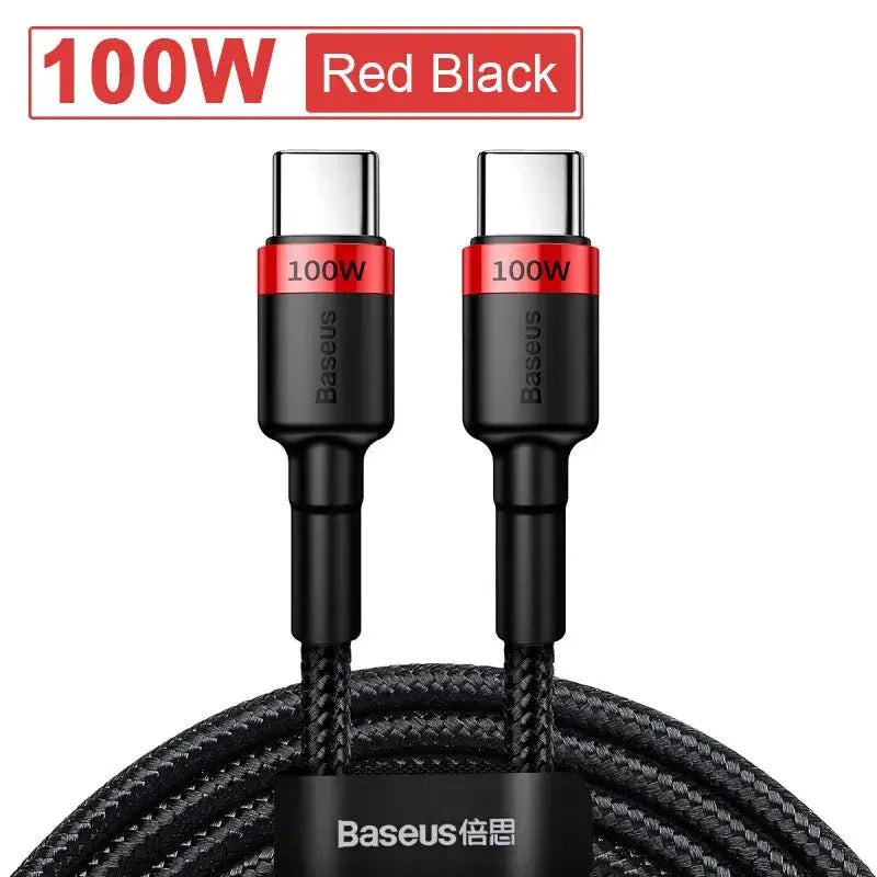 Baseus USB Type C To USB C Cable For iPhone 17 16 100W/5A PD Fast Charging Charger Cord For Macbook Xiaomi Samsung Type-C Cable My Store