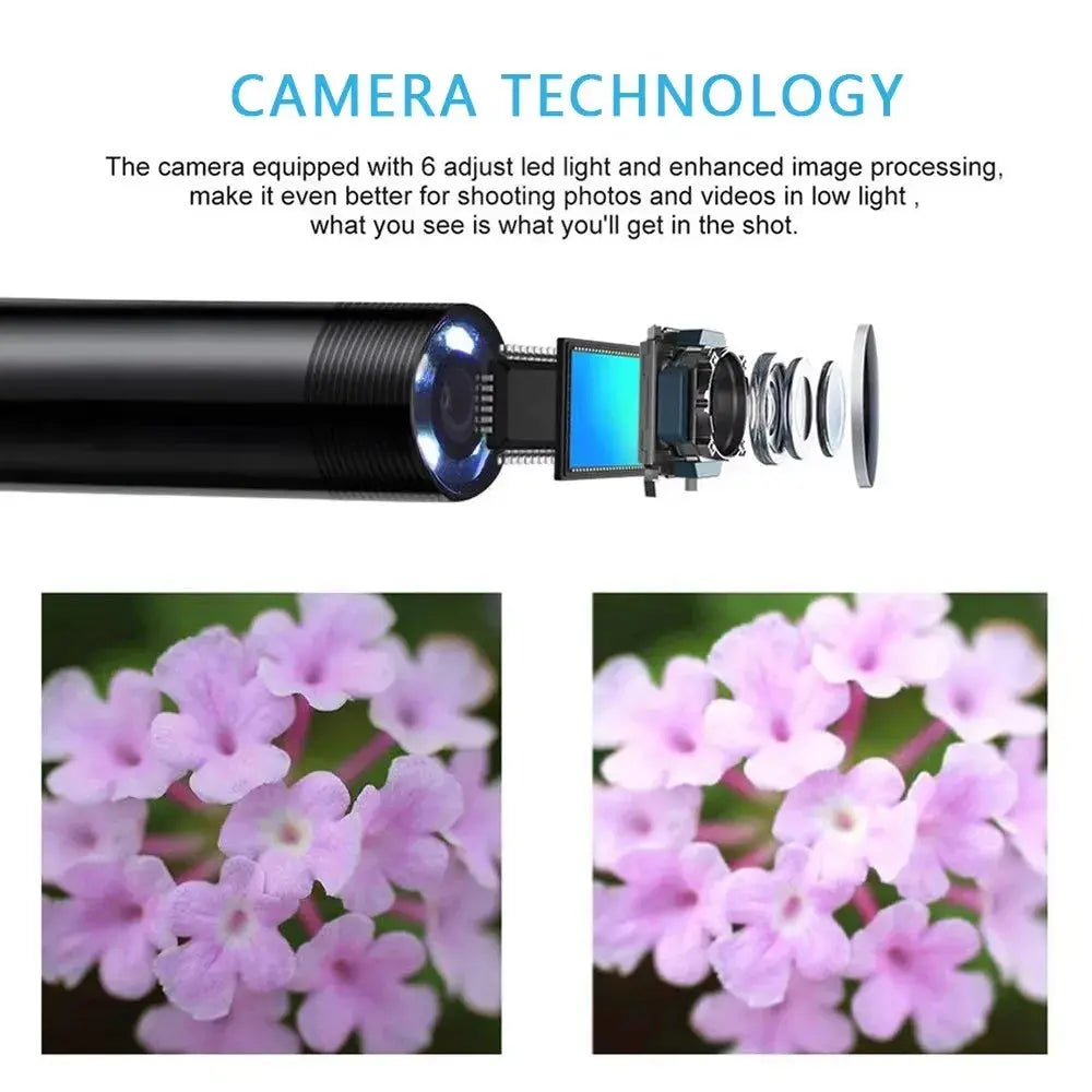 5.5/7.0MM Type-C Endoscope Camera IP67 Waterproof with 6 Adjustable LEDs USB Android Flexible Inspection Borescope for Phone PC My Store