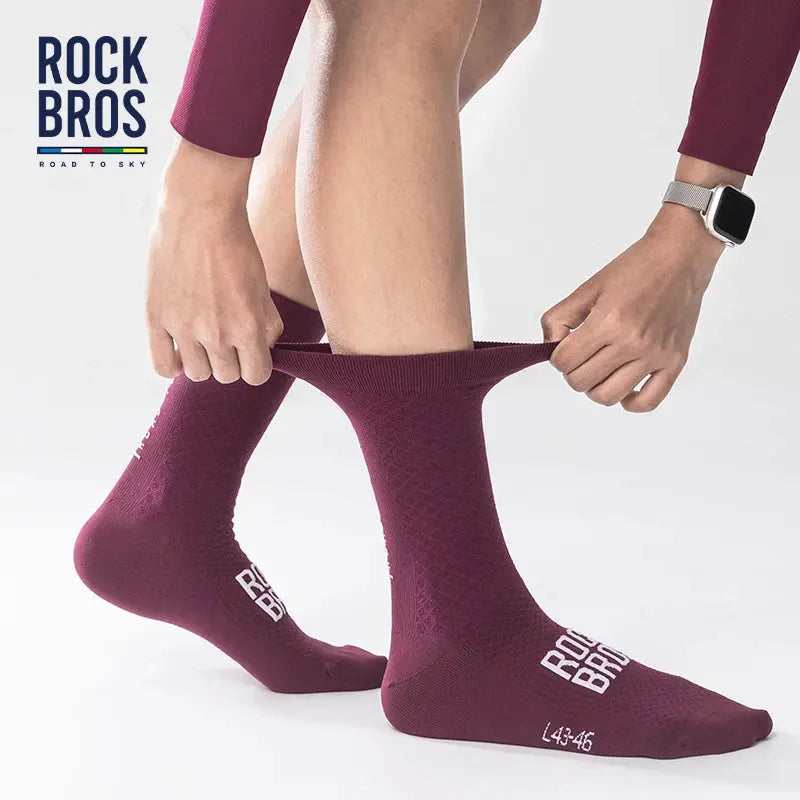 ROCKBROS Cycling Socks Breathable Professional Sport Socks Comfortable High-elastic Outdoor Bicycle Socks shock-absorbing 2Pairs My Store