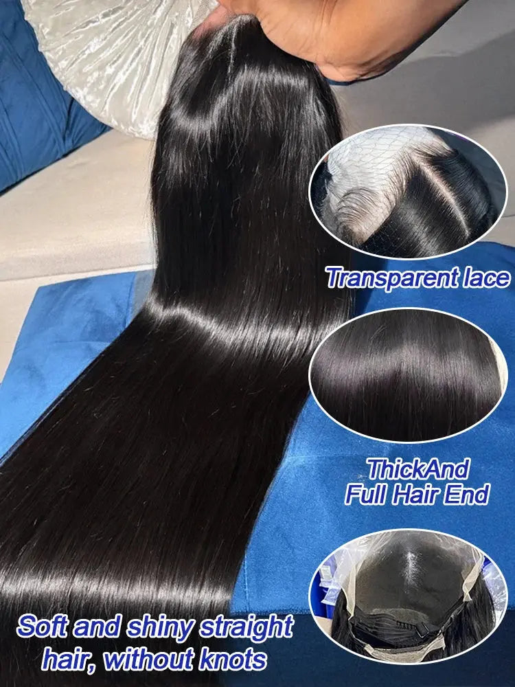  40 42 Inch Straight Human Hair Wigs 13x4 13X6 HD Lace Frontal Wig 300% Density Human Hair Remy Invisible Swiss Lace Wigs For Women My Store
