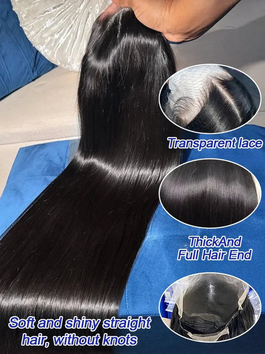 40 42 Inch Straight Human Hair Wigs 13x4 13X6 HD Lace Frontal Wig 300% Density Human Hair Remy Invisible Swiss Lace Wigs For Women My Store